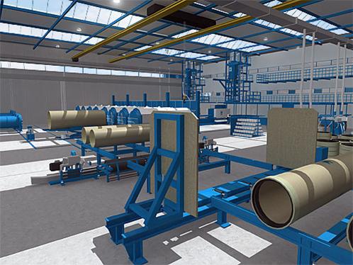 Factory glass fibre reinforced plastics pipes